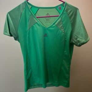 Adidas Women's Vibrant Green V-Neck Tee